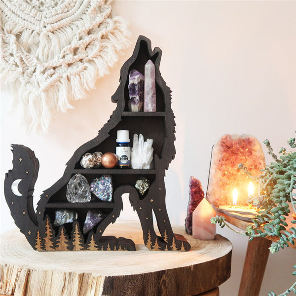 Wolf Crystal Home Items Storage Rack Ornament